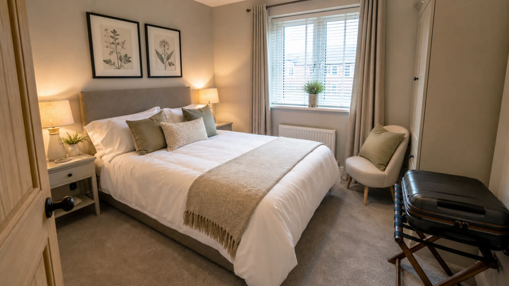 Guest room staging