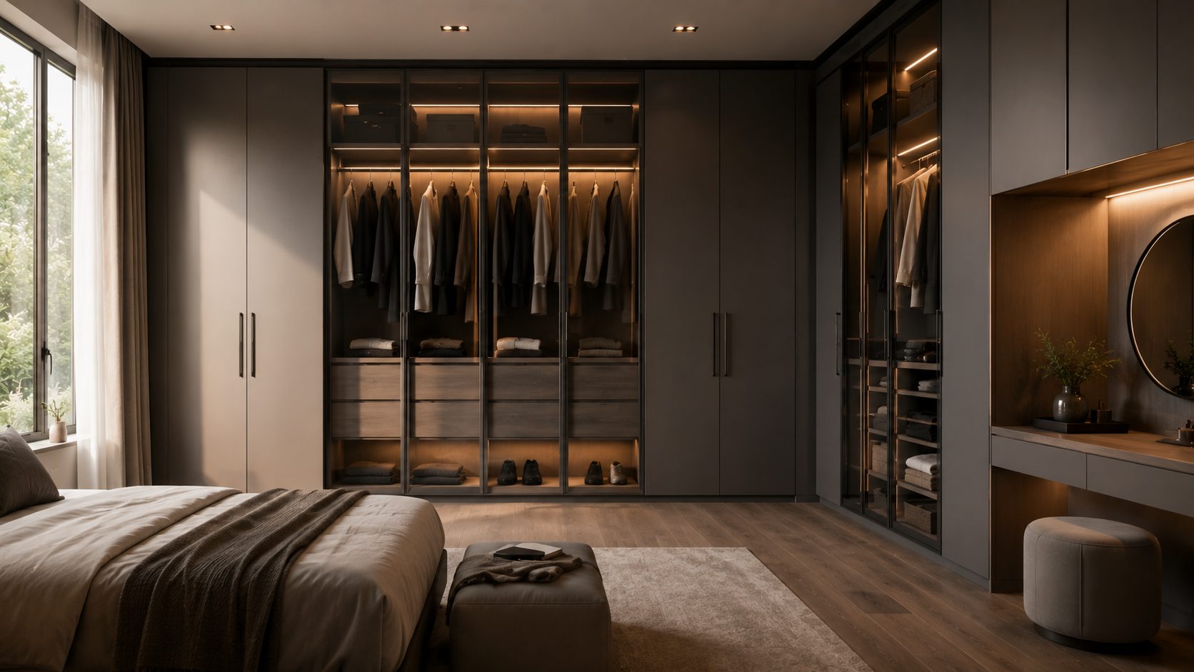 AI visualisation of a wardrobe makeover in a bedroom